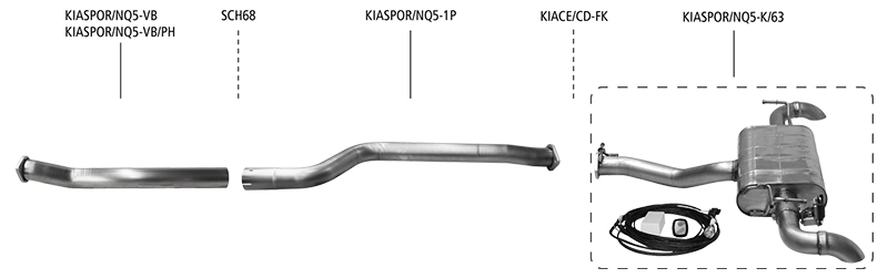 KIA SPORTAGE NQ5 1.6 T-GDI (4WD), MILD-HYBRID, PLUG-IN-HYBRID: Sports  exhaust system after particulate filter - BASTUCK & Co. GmbH - EN